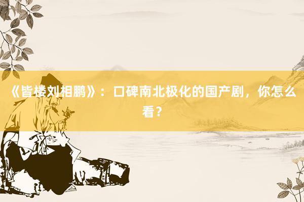 《皆楼刘相鹏》：口碑南北极化的国产剧，你怎么看？
