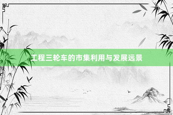 工程三轮车的市集利用与发展远景