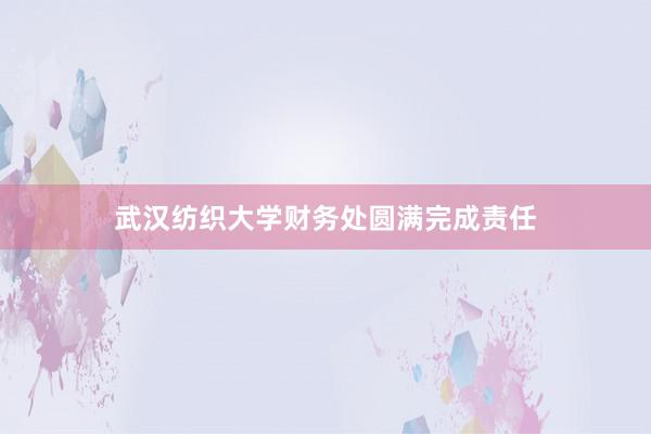 武汉纺织大学财务处圆满完成责任